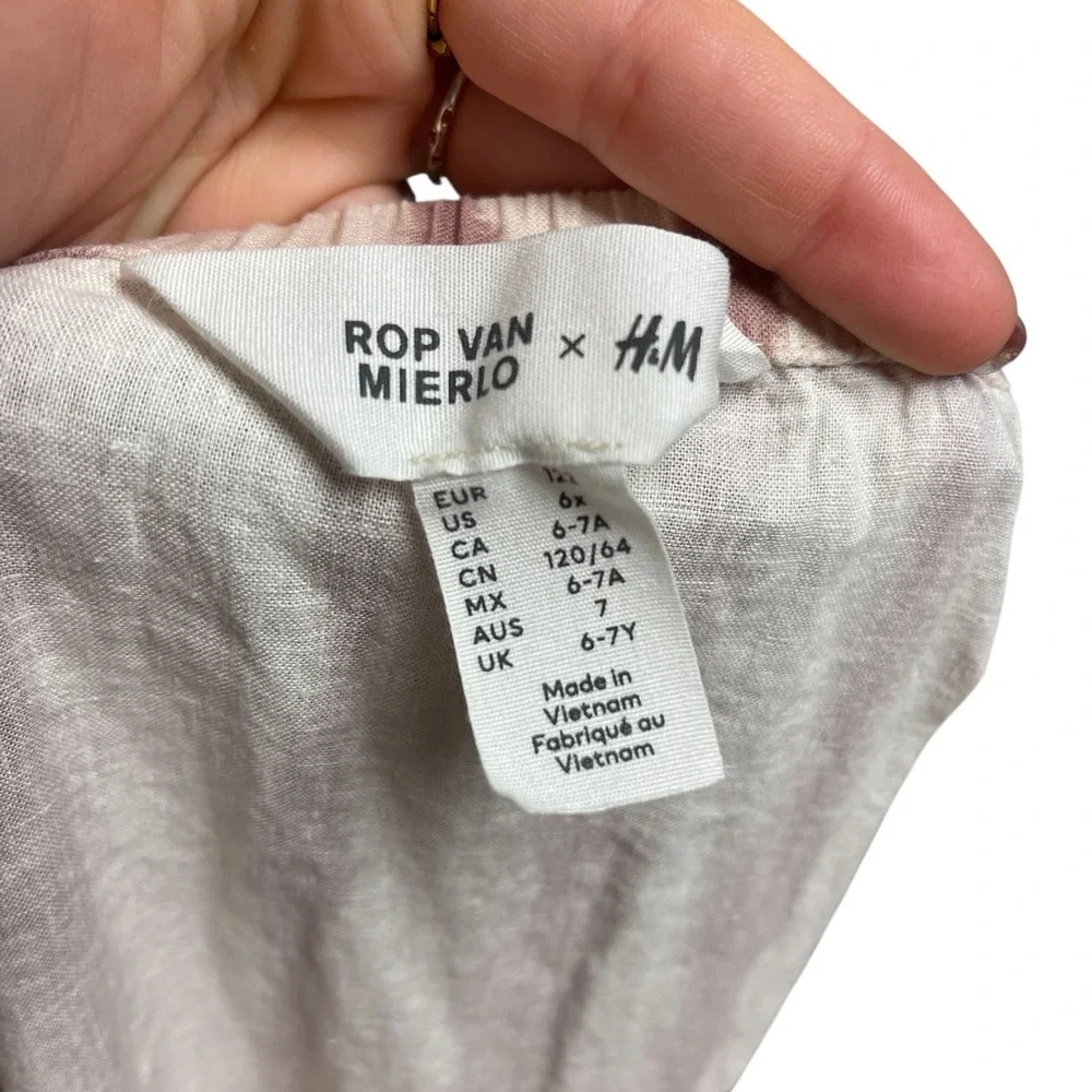ROP VAN MIERLO x H&M Kids Girls Striped Tank Dress‎ Tie Shoulder Size 6 6X